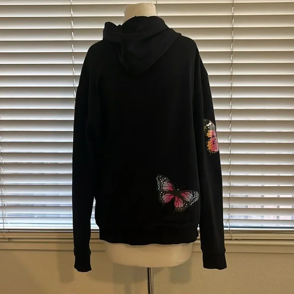 Black Butterfly Hoodie Sweater - Picture 2 of 3